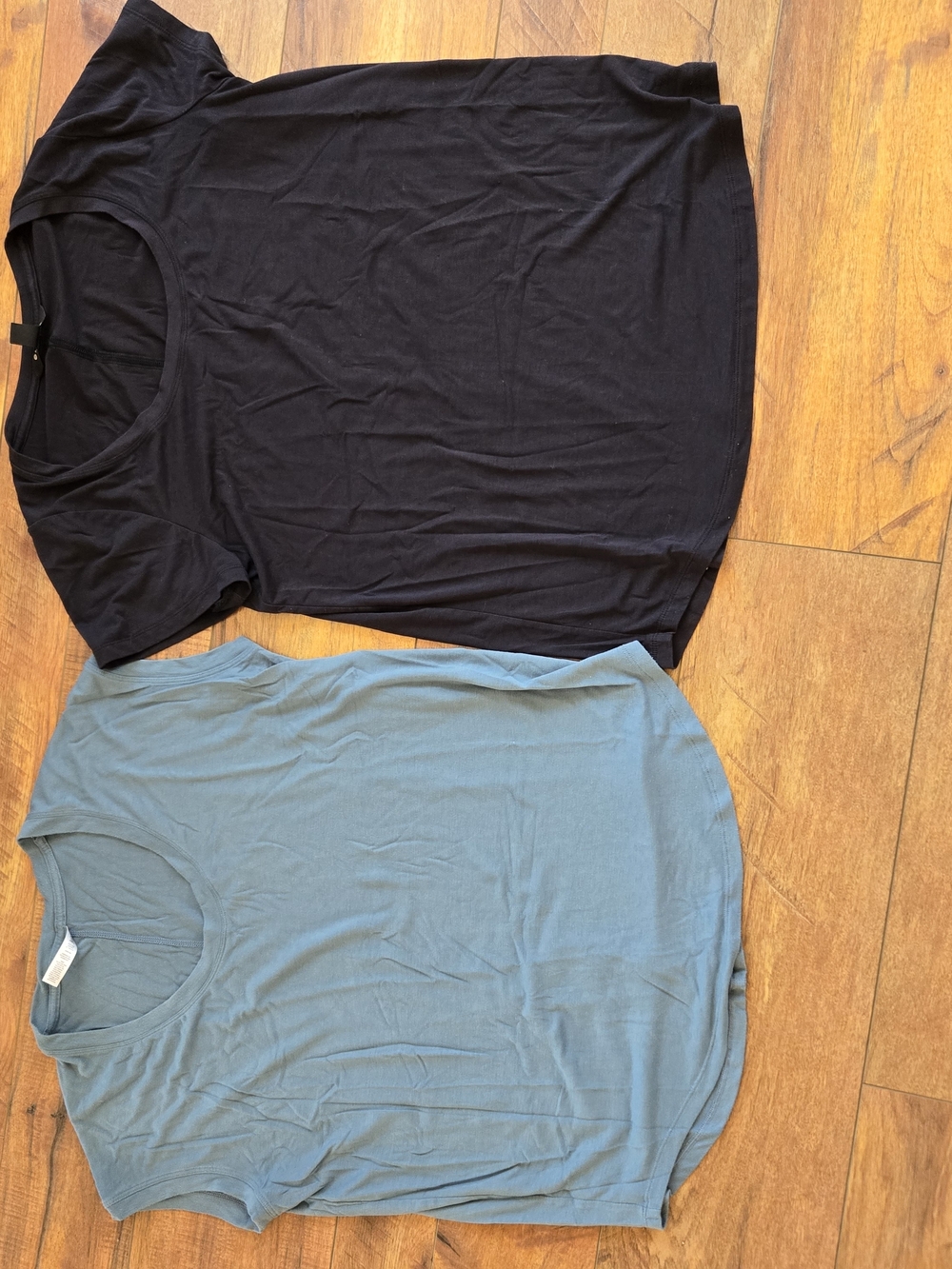 Two!! Athleta Tshirts ,Light Blue & Black Crew Neck Tee